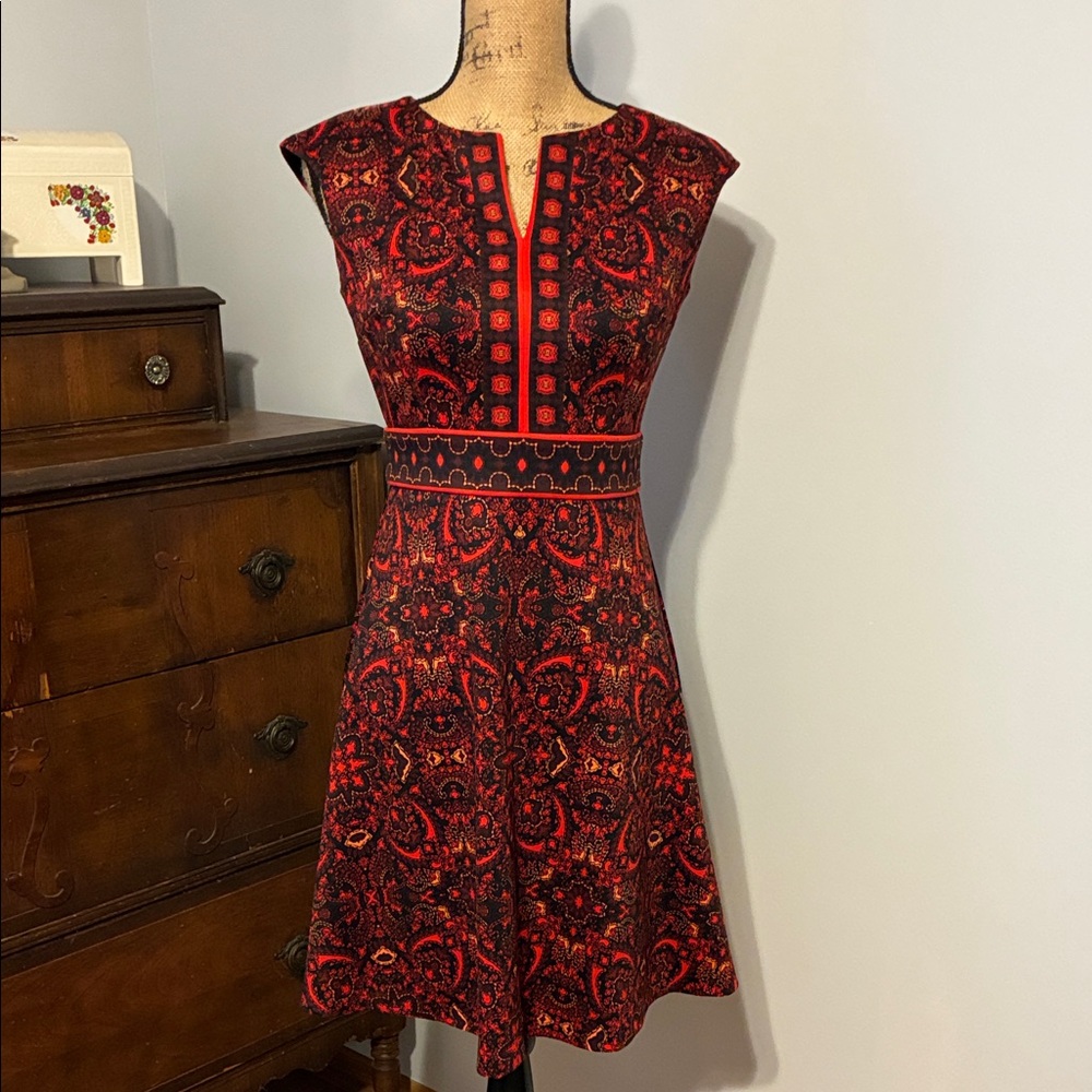 London Style Red and Black Mini Dress